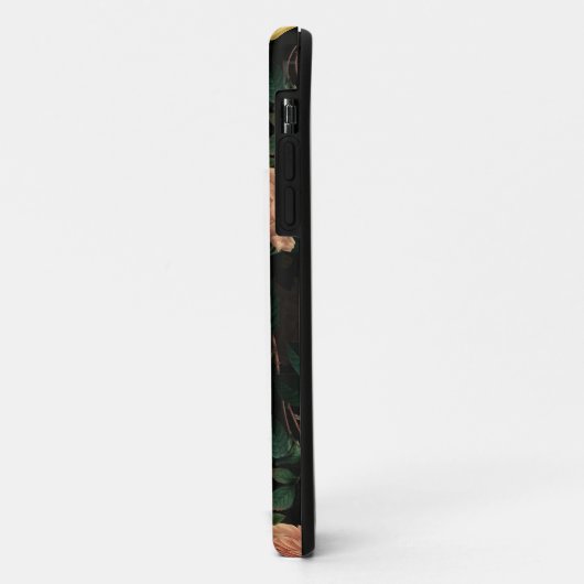 ダークムーディーズ花模様アンティークレッドテバラ Case-Mate iPhoneケース (裏面/左)