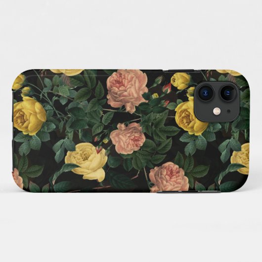 ダークムーディーズ花模様アンティークレッドテバラ Case-Mate iPhoneケース (裏面(横))