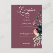 ダークムーディーバーガンディオーバルフラワーの結婚式の披露宴 エンクロージャーカード (正面)