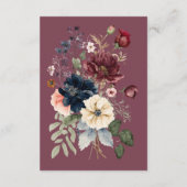 ダークムーディーバーガンディオーバルフラワーの結婚式の披露宴 エンクロージャーカード (裏面)