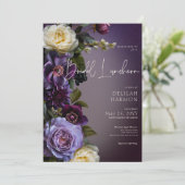 ダークムーディーパープル＆ラベンダーフラワーブライダルランチ 招待状 (スタンド正面)