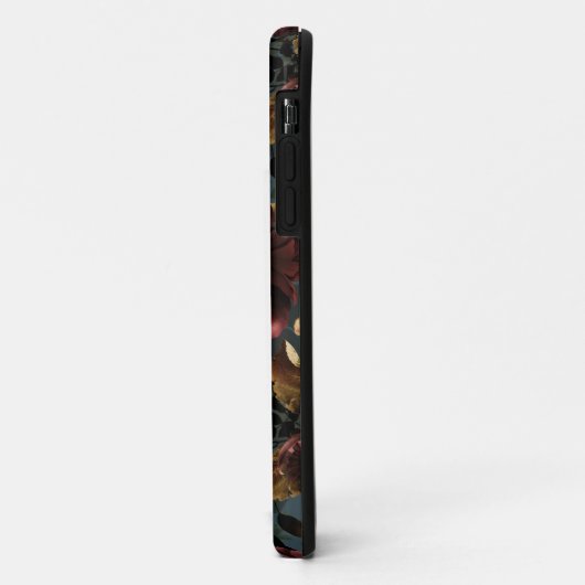 ダークムーディー花模様アンティークフラワーゴシック Case-Mate iPhoneケース (裏面/左)