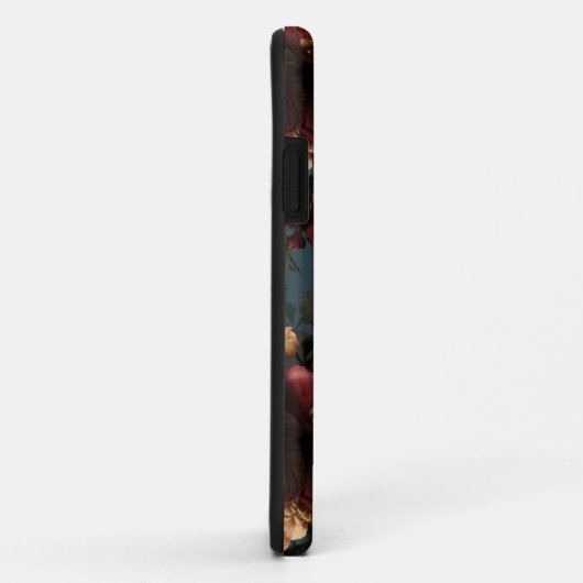 ダークムーディー花模様アンティークフラワーゴシック Case-Mate iPhoneケース (裏面/右)