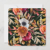 ダークムーディ秋フローラロマンチックブライダルシャワー 招待状 (裏面)