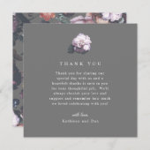 ダークムーディ結婚ーフローラサンキューカード 招待状 (正面/裏面)