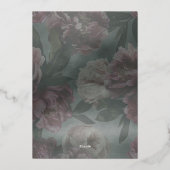 ダークムーディ結婚ーフローラ箔招待状 箔招待状 (裏面)