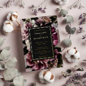 ダークムーディ結婚ーフローラ箔招待状 箔招待状