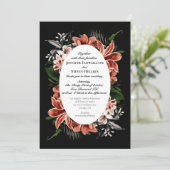 ダークムーディ結婚式招待状QRコードボタニカル 招待状 (スタンド正面)