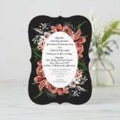 ダークムーディ結婚式招待状QRコードボタニカル 招待状 (スタンド正面)