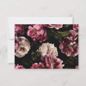 ダークムーディ赤面バーガンディQRコードウェディングRSVP 出欠カード (裏面)