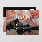 ダークムーディ赤面ピンクミールの選択肢ウェディングRSVP インビテーションポストカード (正面/裏面)