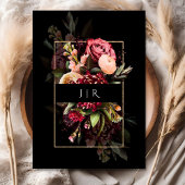 ダークムーディ開花オランダオールドマスターズ結婚ブラック 招待状