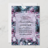 ダークムーデモダンィー花模様ブライダルシャワー 招待状 (正面)