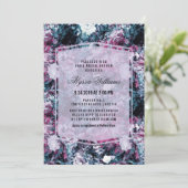 ダークムーデモダンィー花模様ブライダルシャワー 招待状 (スタンド正面)