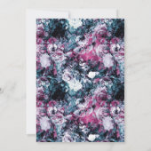 ダークムーデモダンィー花模様ブライダルシャワー 招待状 (裏面)