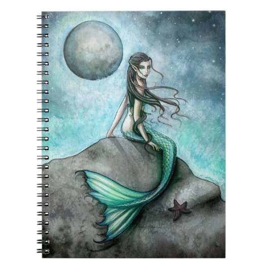 ダークムーンの人魚ファンタジーアートノート ノートブック (正面)