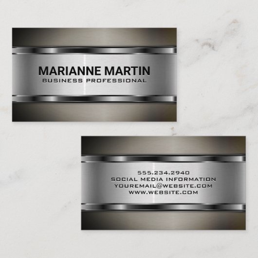 ダークメタリックの名刺 名刺 (正面/裏面)