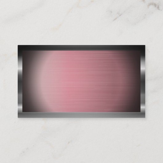 ダークメタリックフレーム | ピンク色のメタリック背景 名刺 (裏面)