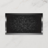 ダークメタリックフレーム |幾何学模様の背景 名刺 (裏面)