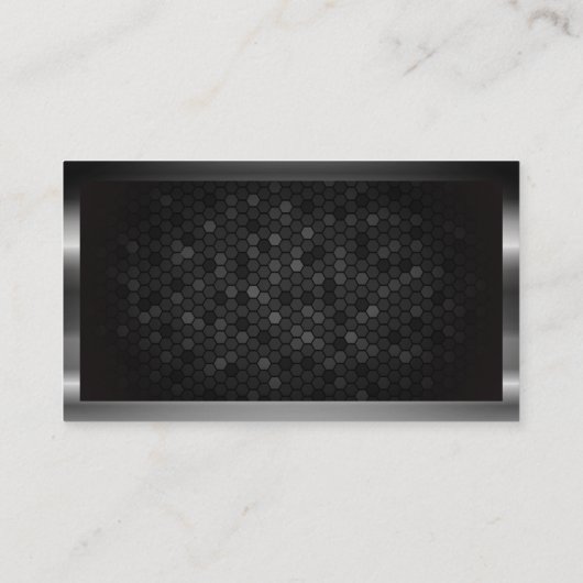 ダークメタリックフレーム |幾何学模様の背景 名刺 (裏面)