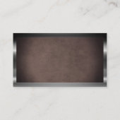ダークメタリックフレーム |茶色のテクスチャの背景 名刺 (裏面)