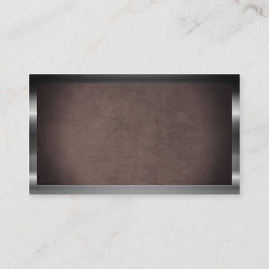 ダークメタリックフレーム |茶色のテクスチャの背景 名刺 (裏面)