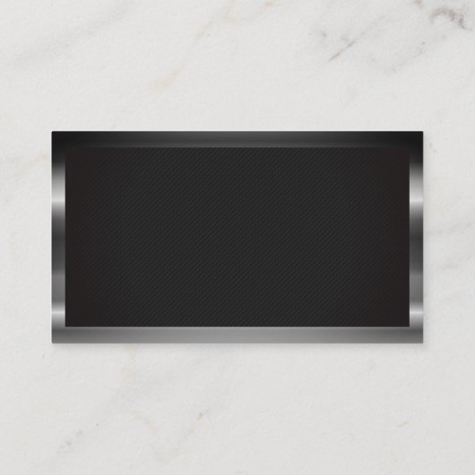 ダークメタリックフレーム | 黒いテクスチャの背景 名刺 (裏面)