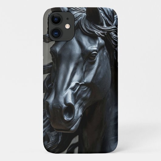 ダークメタリックホース 大胆な馬の芸術 Case-Mate iPhoneケース (裏面)