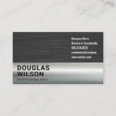 ダークメタル背景銀金属 名刺 (正面)