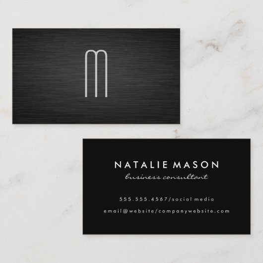 ダークメタル背景 名刺 (正面/裏面)