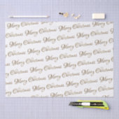 ダークメタル金ゴールドエンボスメリークリスマススクリプト 薄葉紙 (クラフト)