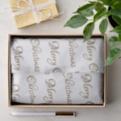 ダークメタル金ゴールドエンボスメリークリスマススクリプト 薄葉紙 (ギフト)