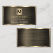 ダークメタル金ゴールド | 光沢のあるテクスチャ 名刺 (正面/裏面)