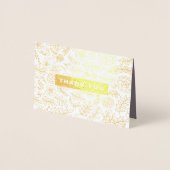 ダークモカ金ゴールドフローラサンキュー結婚ズ 箔カード (正面)