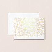 ダークモカ金ゴールドフローラサンキュー結婚ズ 箔カード (裏面封筒付き)