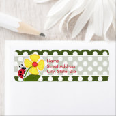 ダークモスグリーン水玉模様のラディバグ ラベル (インサイチュ)