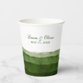 ダークモスグリーン結婚ウォーター色I 紙コップ (正面)