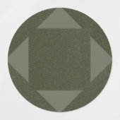 ダークモス緑の幾何学円ラベル ラベル (デザイン2)