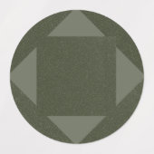 ダークモス緑の幾何学円ラベル ラベル (デザイン1)
