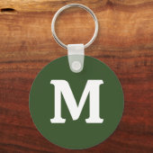 ダークモス緑無地の色 キーホルダー (正面)