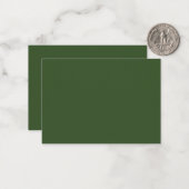 ダークモス緑無地の色 ノートカード (正面/裏面インサイチュ)