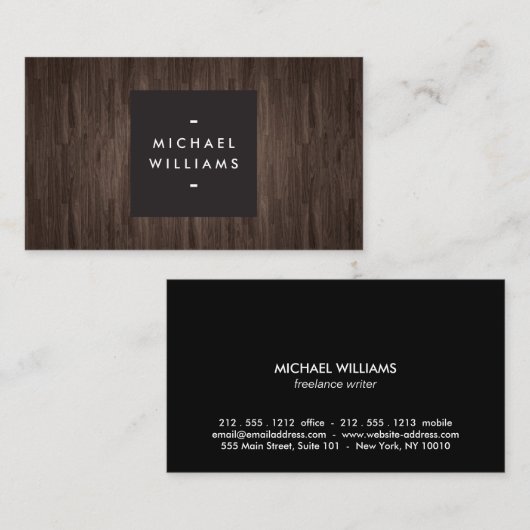 ダークモダンウッドプロフェッショナル名刺 名刺 (正面/裏面)