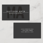 ダークモダングはっきりしたレーホワイト文字 名刺 (正面/裏面)