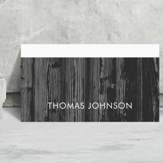 ダークモダングエレガントレイ木材建築 名刺