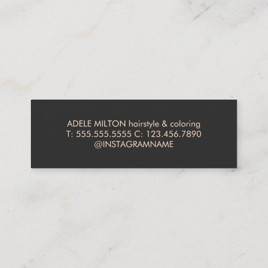 ダークモダングエレガントレーパステルシザーズヘア スキニー名刺 (裏面)