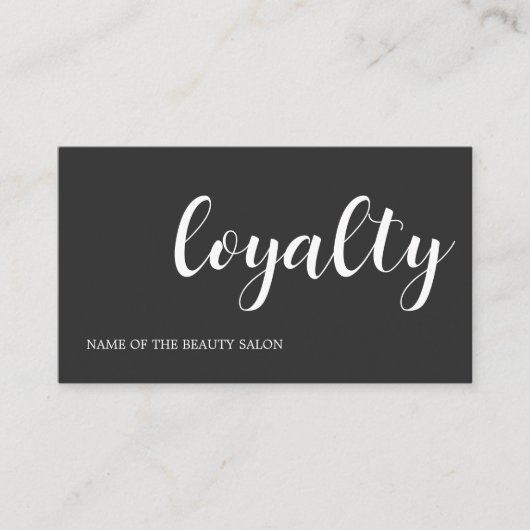 ダークモダングエレガントレーホワイト美しい ロイヤリティカード (正面)