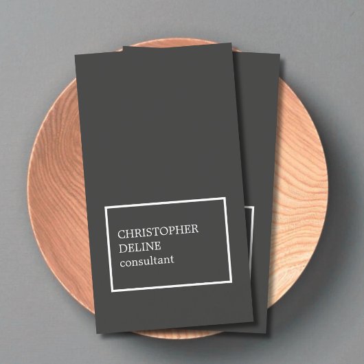 ダークモダングカッコいい・グレイ・ホワイト・コンサルタント 名刺