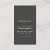 ダークモダングカッコいい・グレイ・ホワイト・コンサルタント 名刺 (裏面)