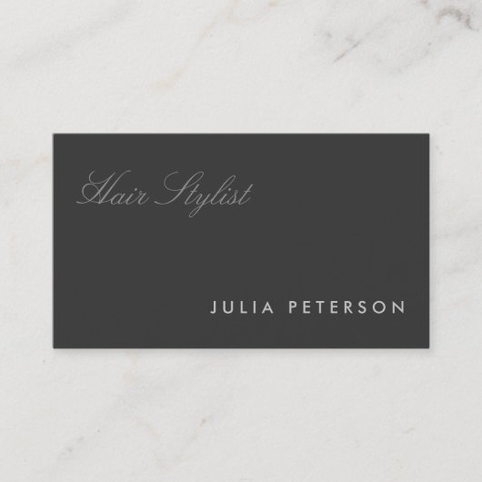 ダークモダングスタイリッシュレイプロフェッショナルスタイリスト 名刺 (正面)