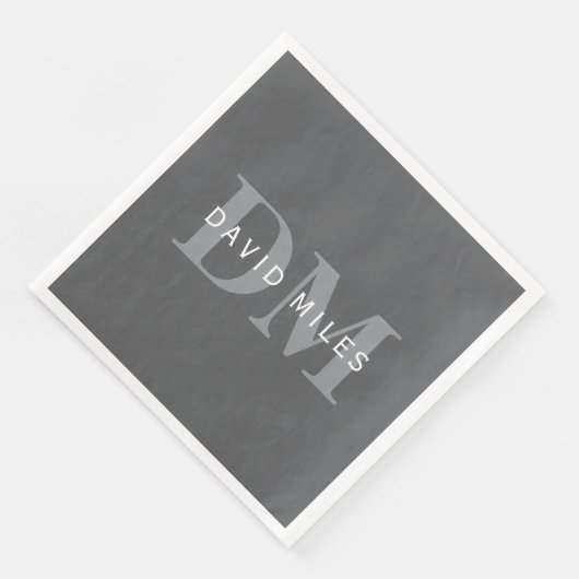 ダークモダングスタイリッシュ・グレイ・モノグラムと名前 (コーナー)